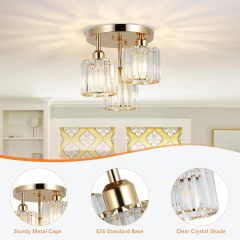 Vantone Modern Chandelier Crystal Ceiling Light LED Chandelier Light Fixture Chandelier for Living Room Bedroom Dinning Room Lights