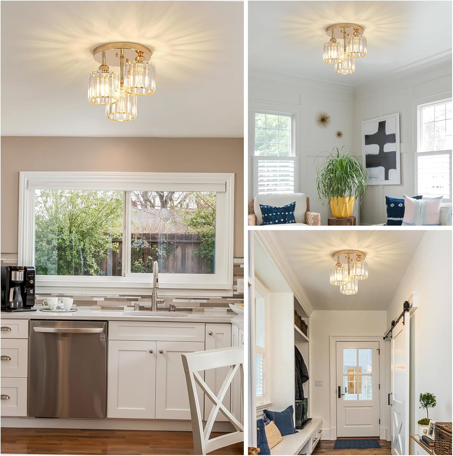 Vantone Modern Chandelier Crystal Ceiling Light LED Chandelier Light Fixture Chandelier for Living Room Bedroom Dinning Room Lights