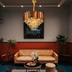 Nordic Modern Crystal Chandeliers for High Ceilings Lighting Fixtures Modern Pendant Lights Kitchen Island Shandelier