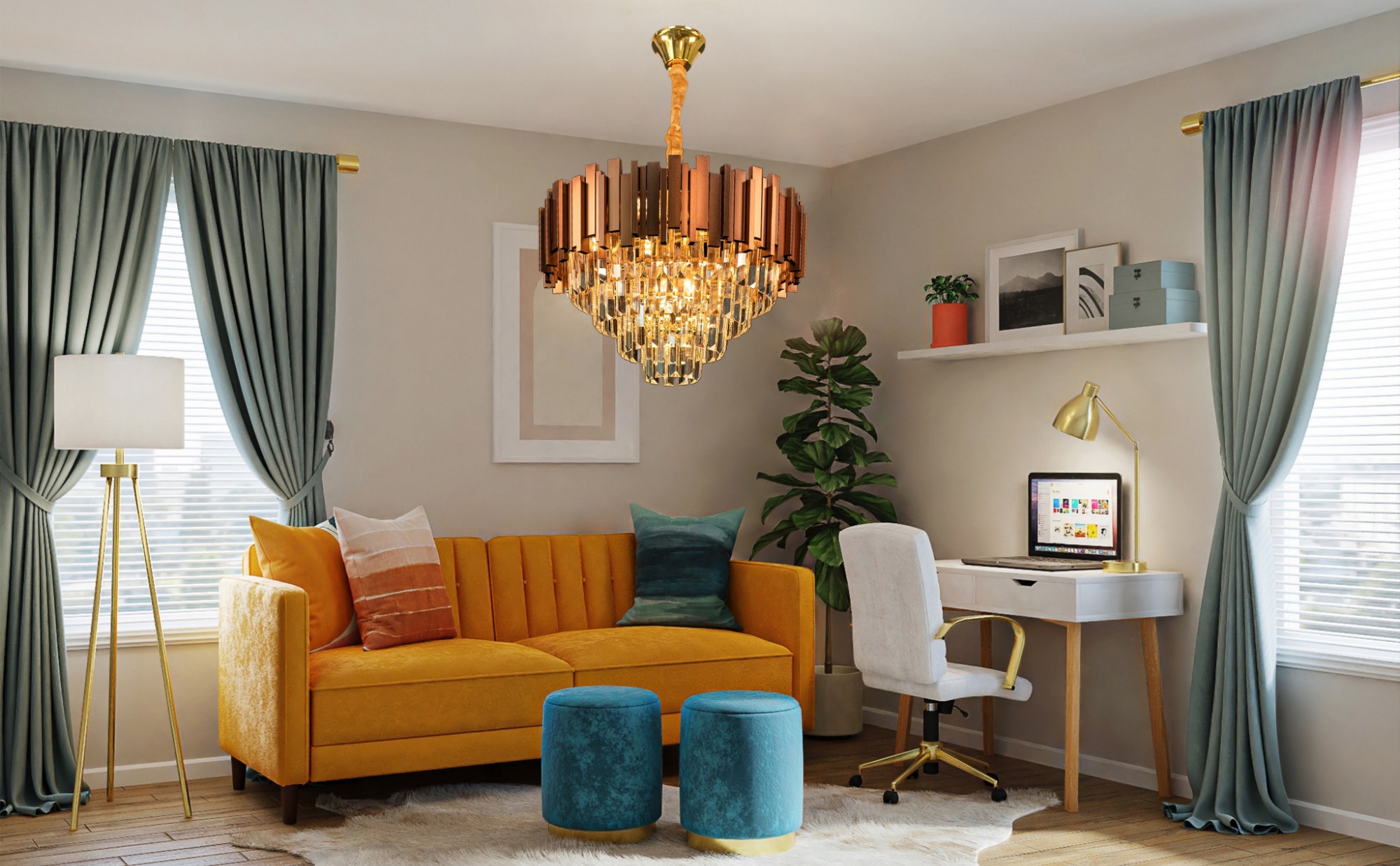 Nordic Modern Crystal Chandeliers for High Ceilings Lighting Fixtures Modern Pendant Lights Kitchen Island Shandelier