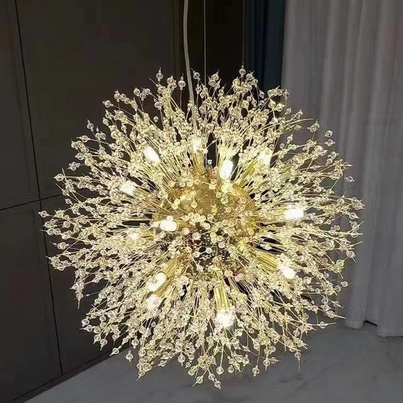 Vantone Luxury Nordic Decorative Hanging Crystal Bulb Dandelion Living Dining Room Home Decoration LED Chandeliers Pendant Lights