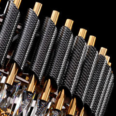 Vantone Contemporary Black and Gold K9 Crystal Chandelier Luxury Hanging Lights Pendant Light