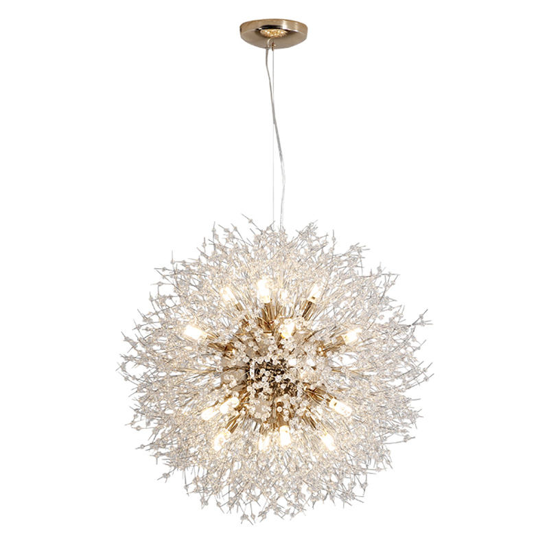 Vantone Luxury Nordic Decorative Hanging Crystal Bulb Dandelion Living Dining Room Home Decoration LED Chandeliers Pendant Lights