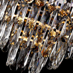 Vantone Contemporary Black and Gold K9 Crystal Chandelier Luxury Hanging Lights Pendant Light