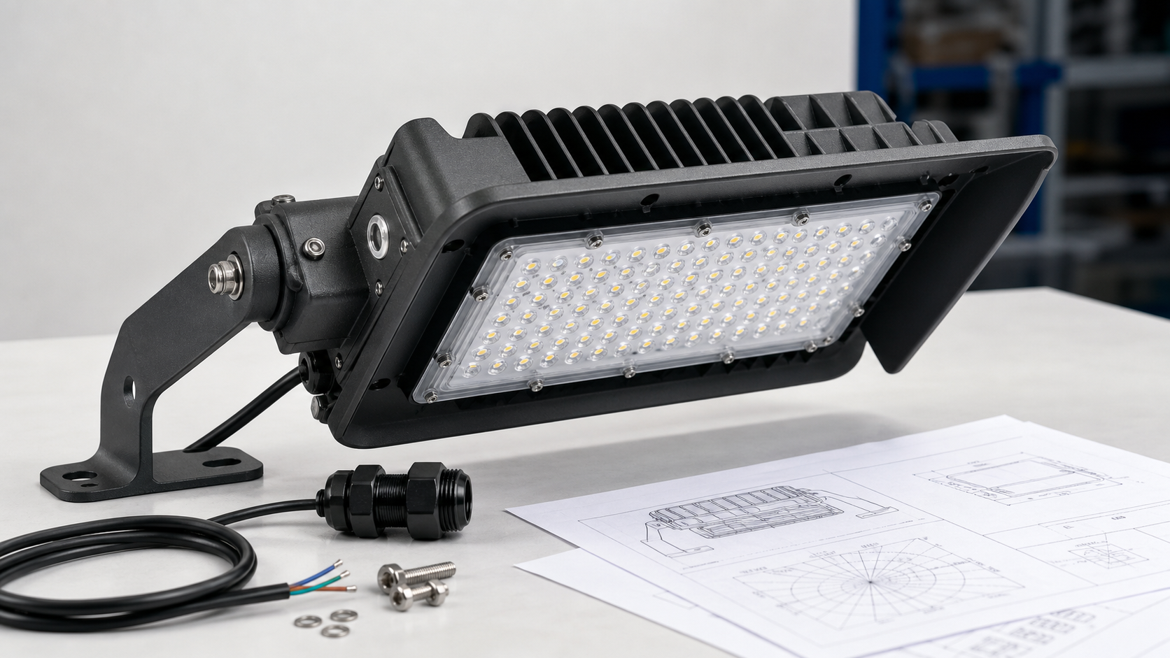 Factory direct outdoor LED area lighting for parking lots and warehouse yards
