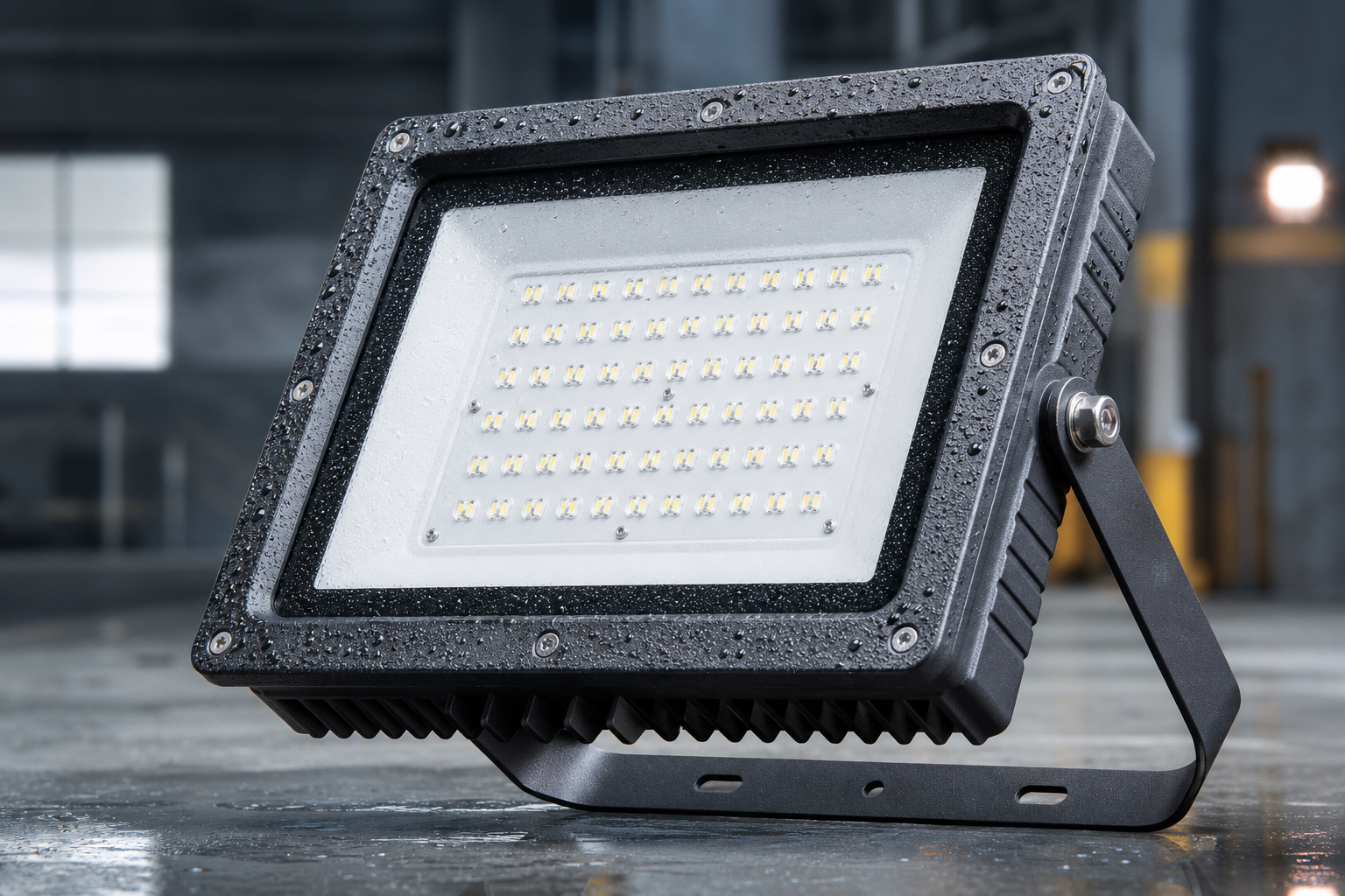 IP65 waterproof outdoor LED flood light fixture with sealed housing and adjustable bracket