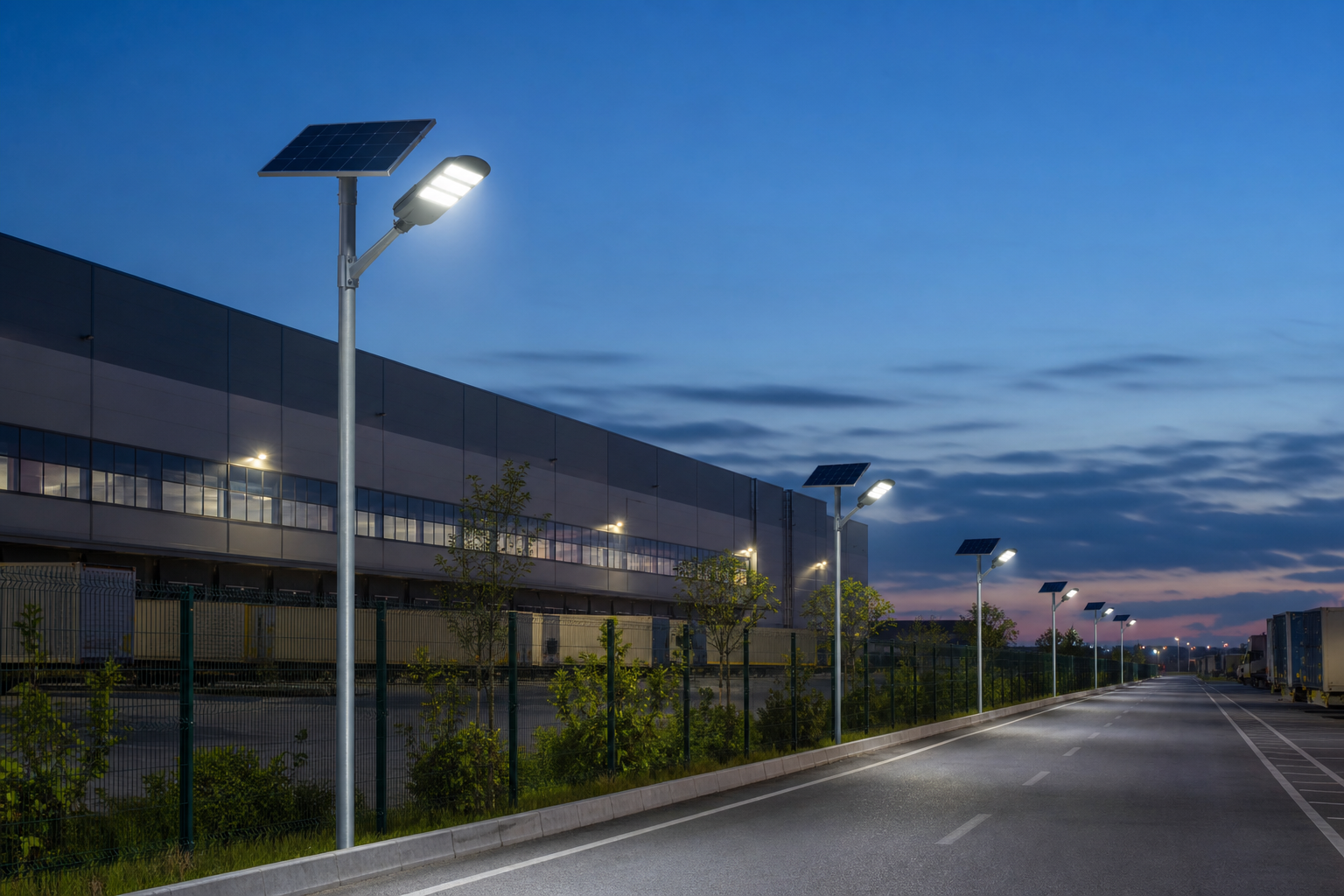 DL-YT-M split solar street light installed in a suitable outdoor project