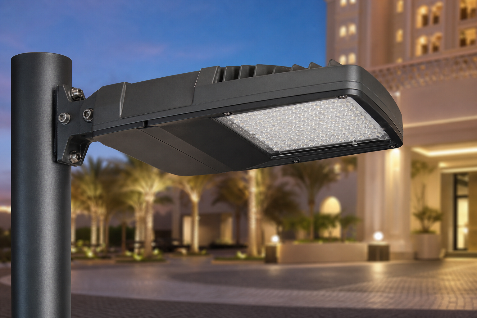 Shielded IP65 outdoor LED area light for UAE hotel parking