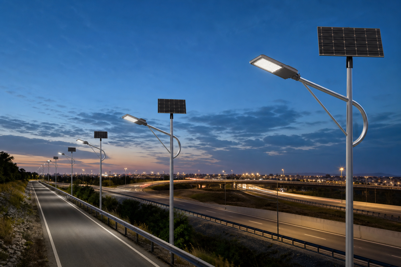 DL-YT-P split solar street light installed in a suitable outdoor project