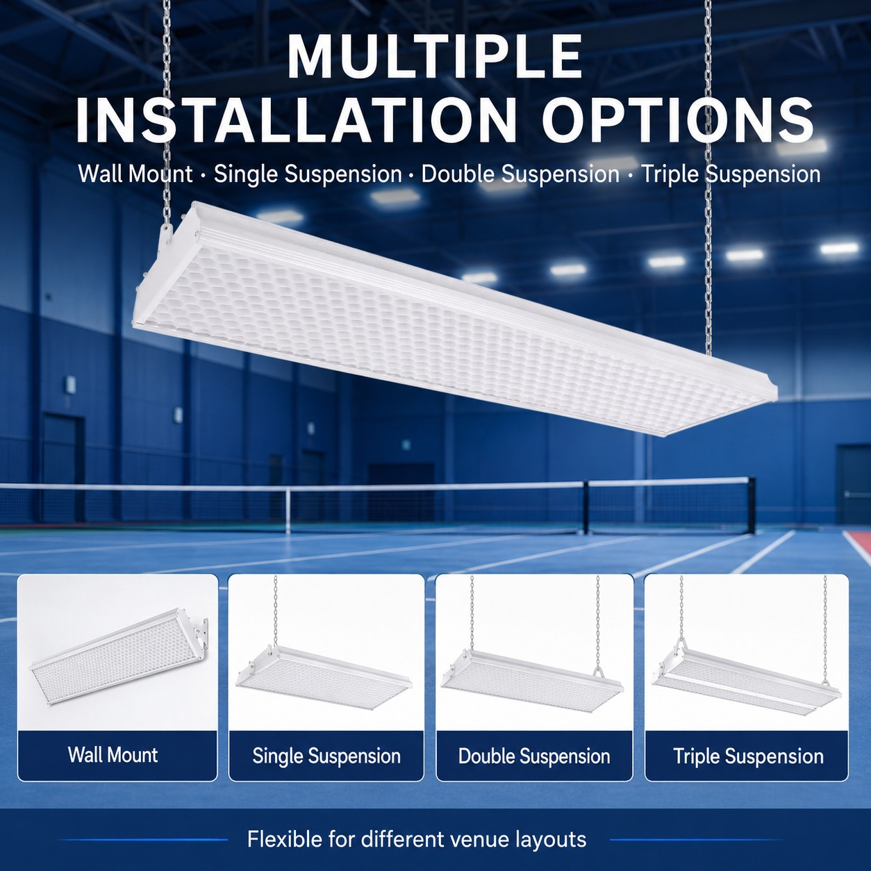 BD-005 suspended modular badminton court light assembly
