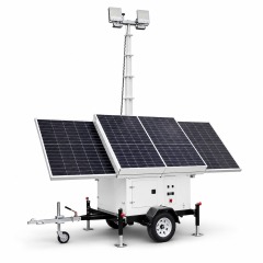 TWL-001 Solar Mobile Light Tower with Foldable Panels and Manual Mast