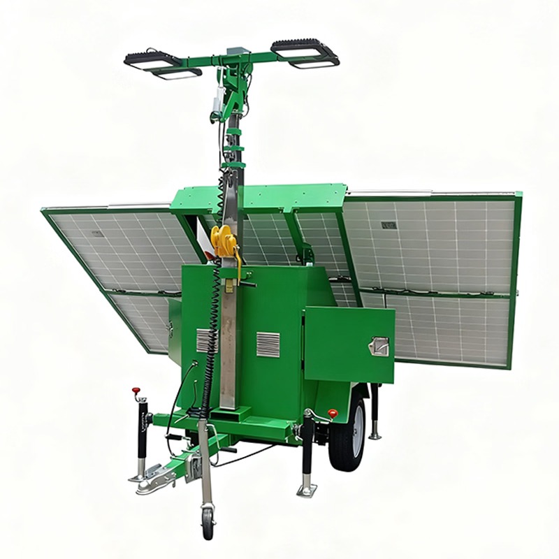 TWL-002 Green Solar LED Light Tower with Towable Trailer