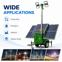 TWL-002 Green Solar LED Light Tower with Towable Trailer