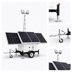 TWL-001 Solar Mobile Light Tower with Foldable Panels and Manual Mast