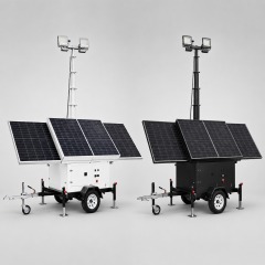 TWL-001 Solar Mobile Light Tower with Foldable Panels and Manual Mast
