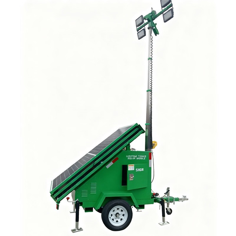 TWL-002 Green Solar LED Light Tower with Towable Trailer