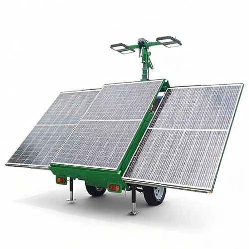 TWL-002 Green Solar LED Light Tower with Towable Trailer