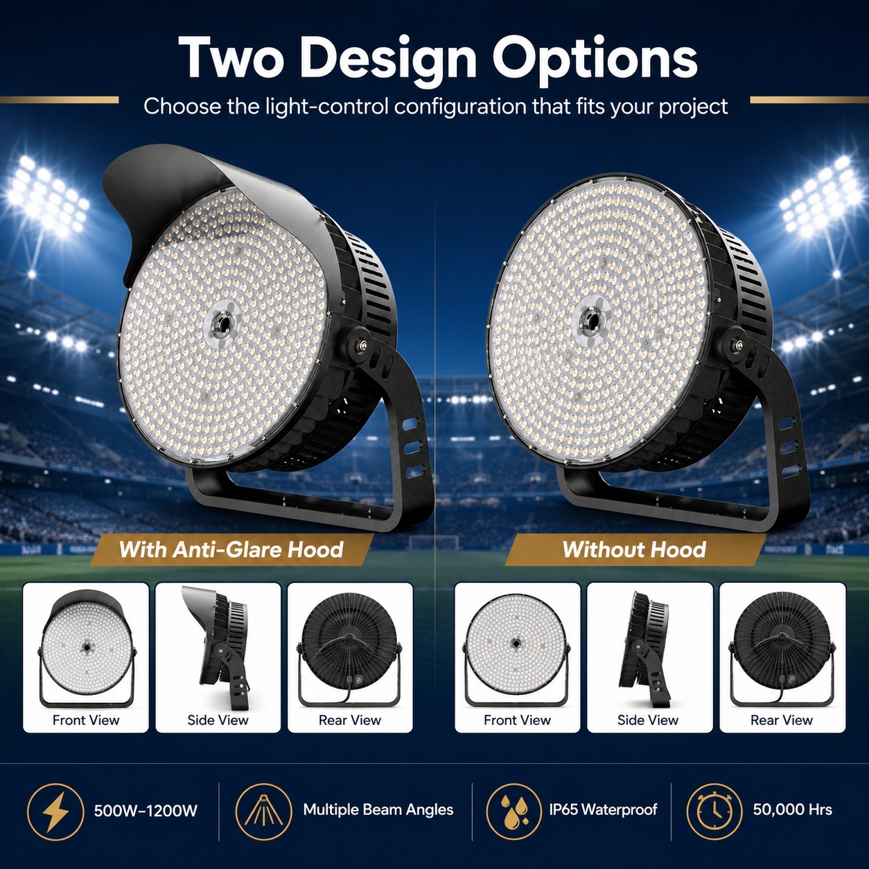 OTL-007 Round LED Stadium Light 500W-1200W