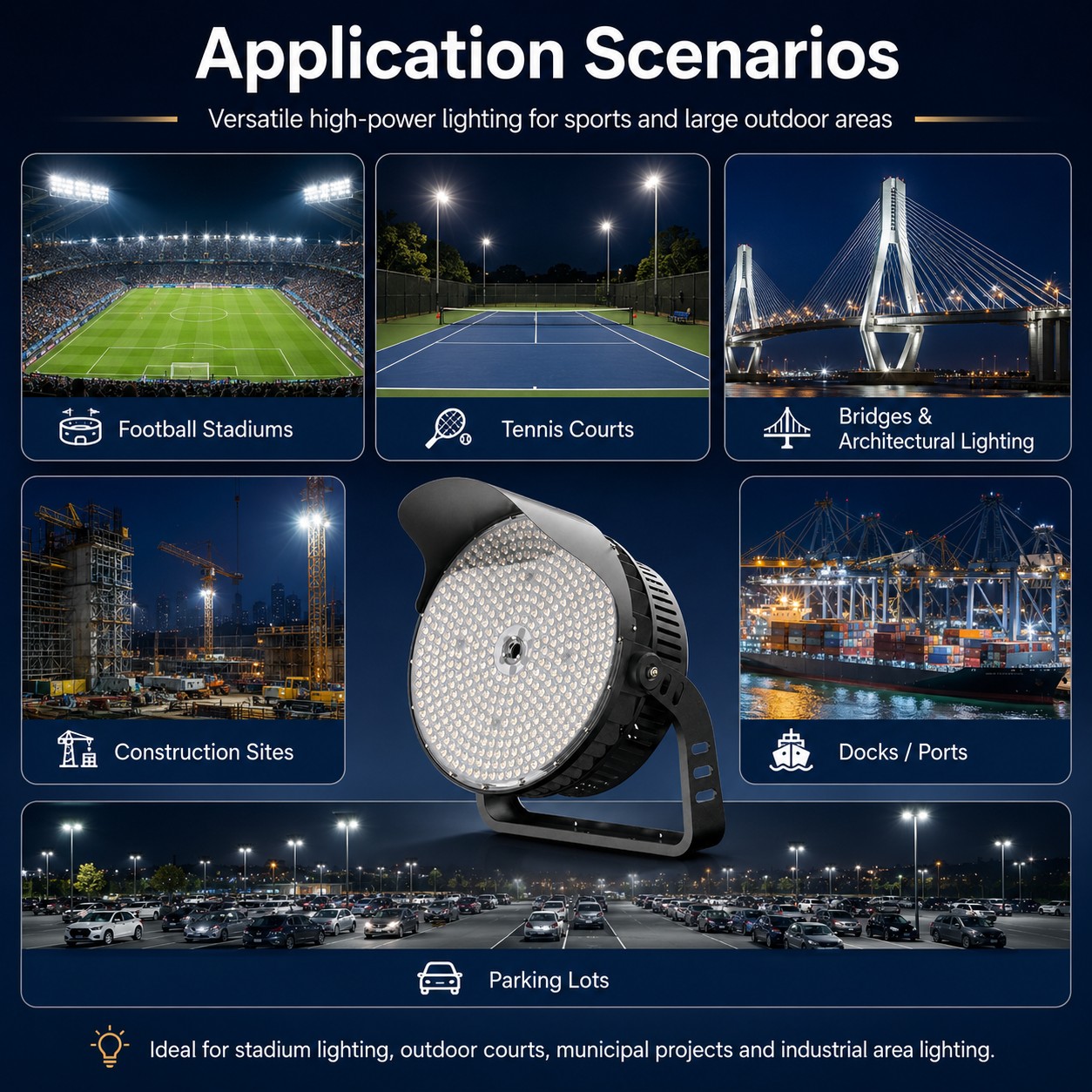OTL-007 Round LED Stadium Light 500W-1200W