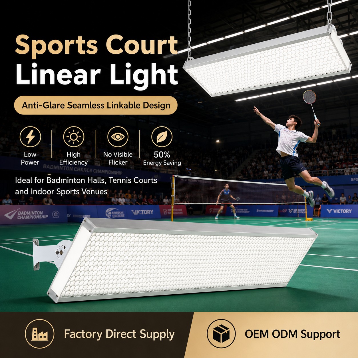 BD-002 Honeycomb Anti-Glare LED Badminton Court Light