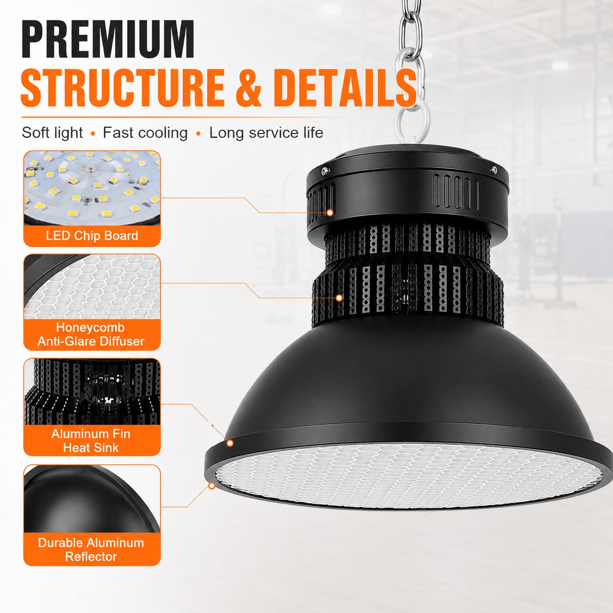 BD-006 Honeycomb Anti-Glare LED Sports High Bay Light