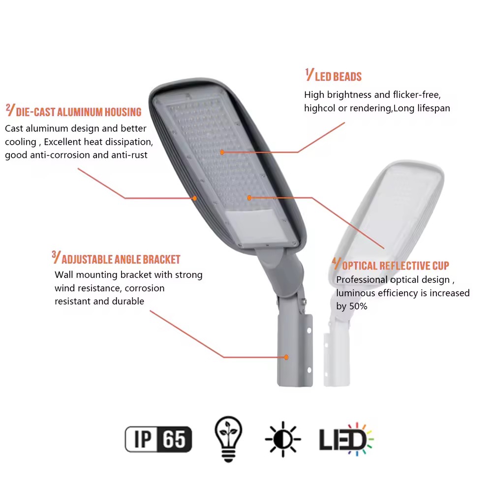 OD-015 IP65 Die-Cast Aluminum LED Street Light 50W-200W