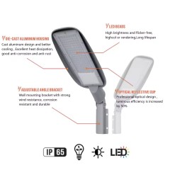 OD-015 IP65 Die-Cast Aluminum LED Street Light 50W-200W