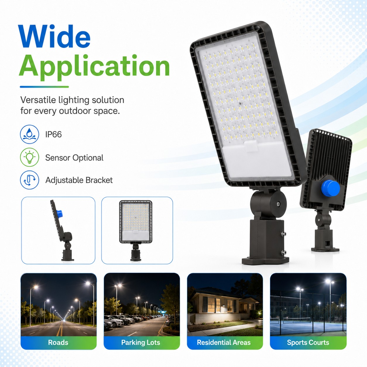 STL-005 IP66 Adjustable LED Shoebox Street Light 150W-240W