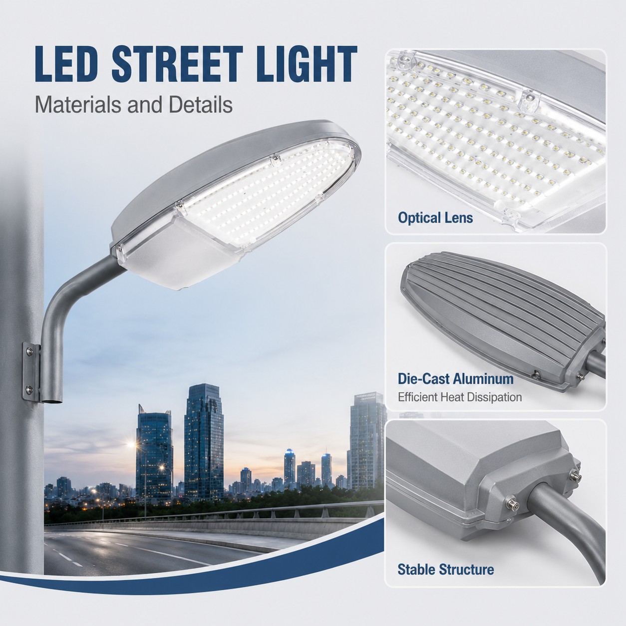 STL-004 IP65 Slim Aluminum LED Street Light