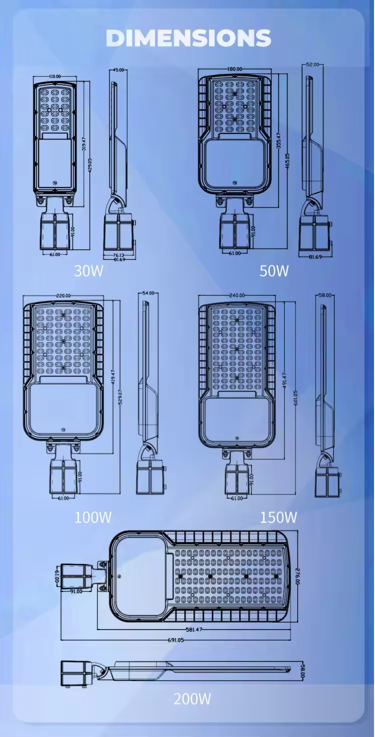 STL-002 IP65 LED Street Light 30W-200W
