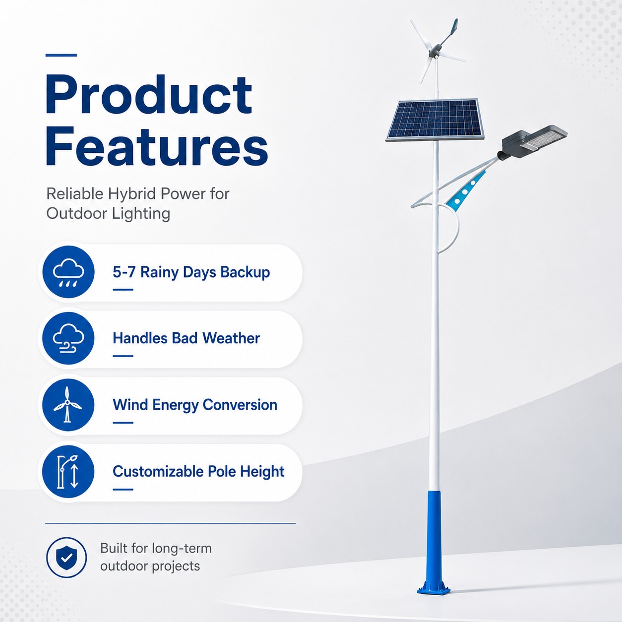DL-YT-X Hybrid Wind Solar Street Light