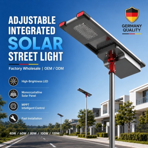 DL-YT-F Adjustable Integrated Solar Street Light 40W-120W
