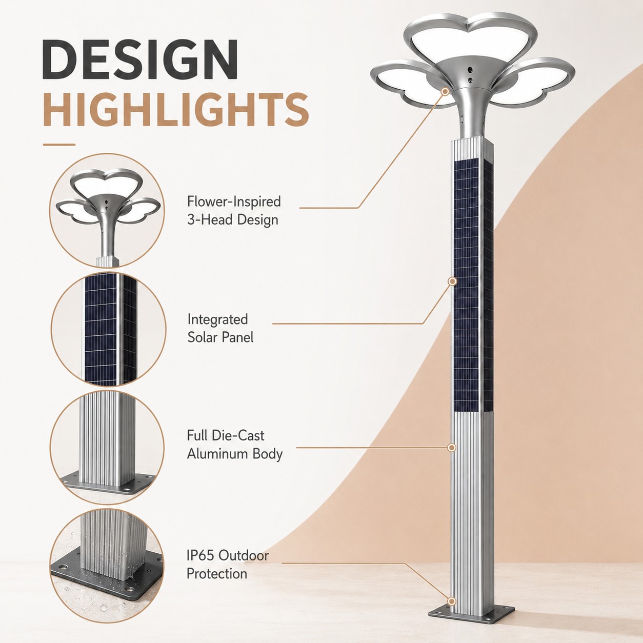DL-YT-W Flower Solar Garden Light 60W