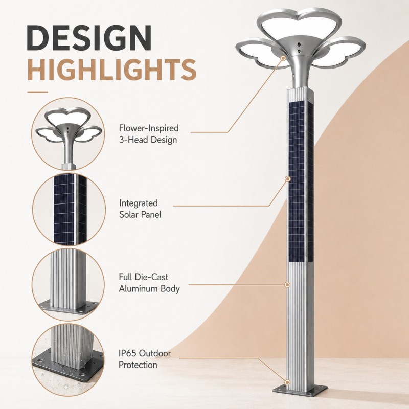 DL-YT-W Flower Solar Garden Light 60W