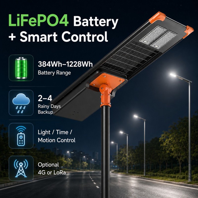 DL-YT-Z Adjustable All-in-One Solar Street Light 40W-150W