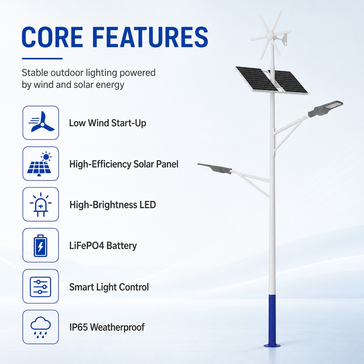 DL-YT-V Wind Solar Hybrid Street Light
