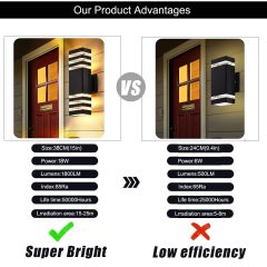 OD-002 GU10 E27 Up and Down Outdoor Wall Light