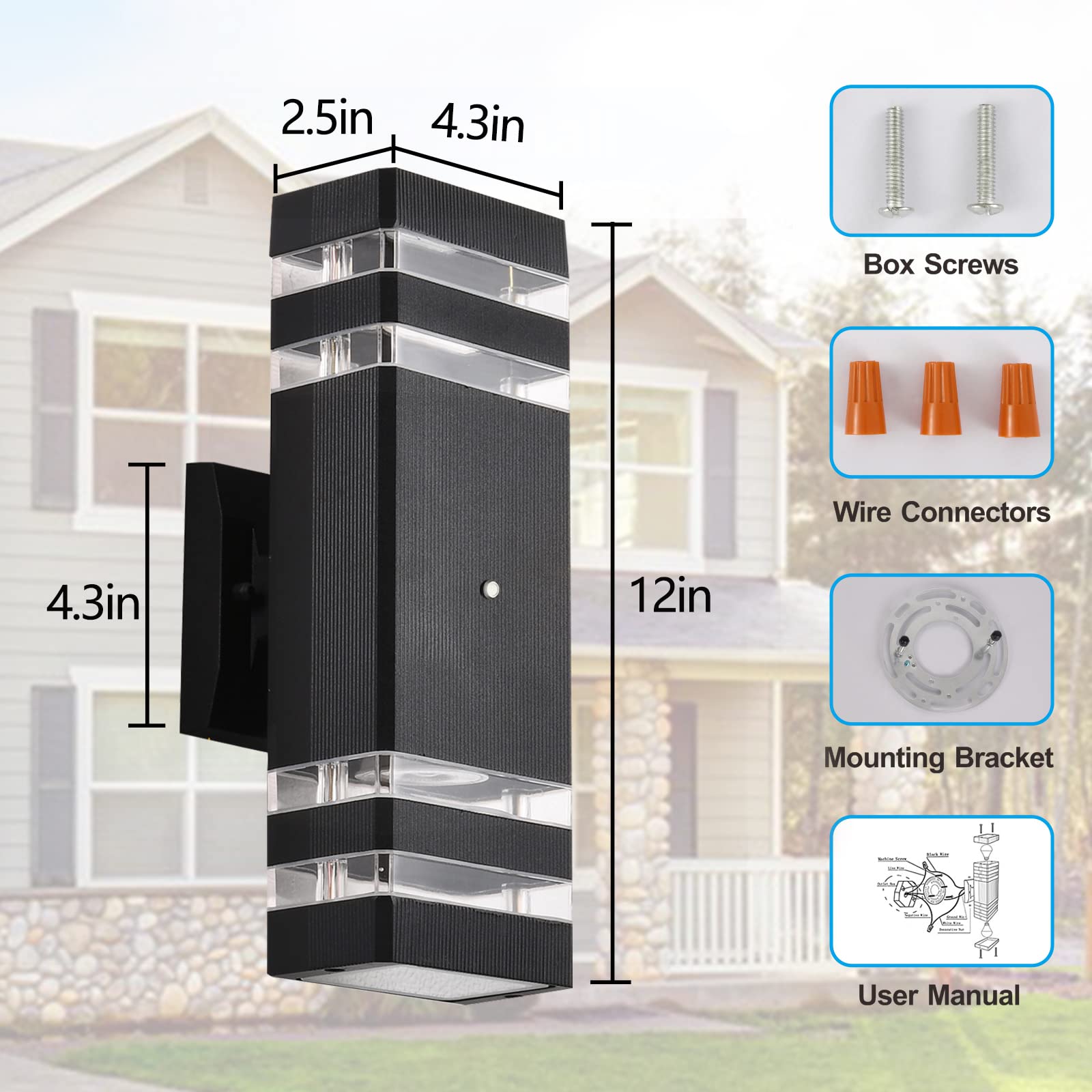 OD-003 Dusk-to-Dawn Sensor Up and Down Wall Light