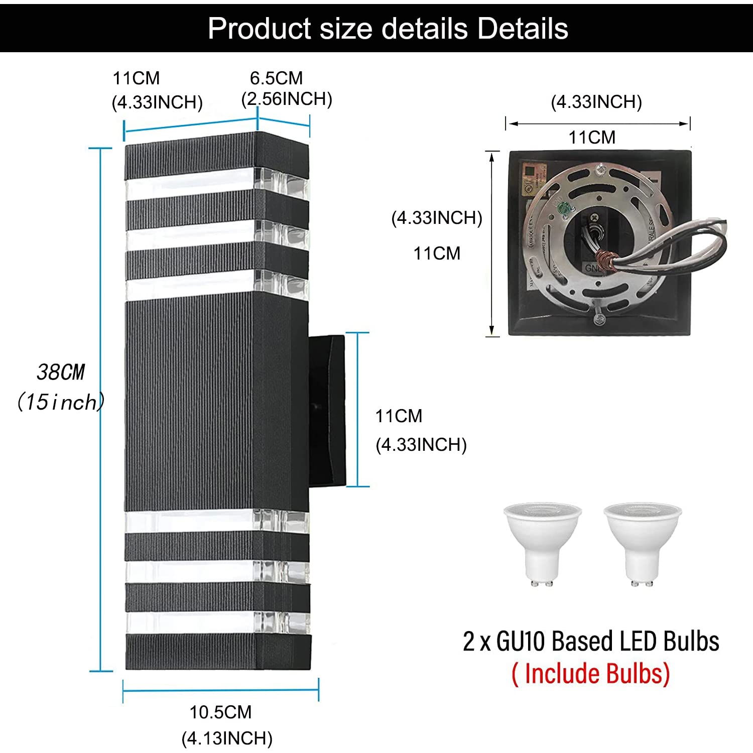 OD-002 GU10 E27 Up and Down Outdoor Wall Light