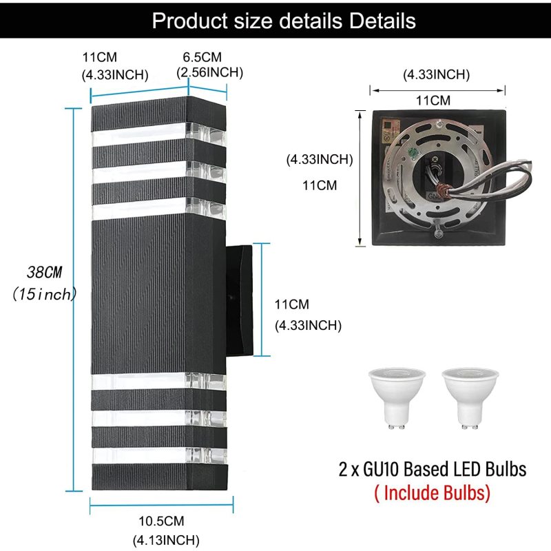 OD-002 GU10 E27 Up and Down Outdoor Wall Light