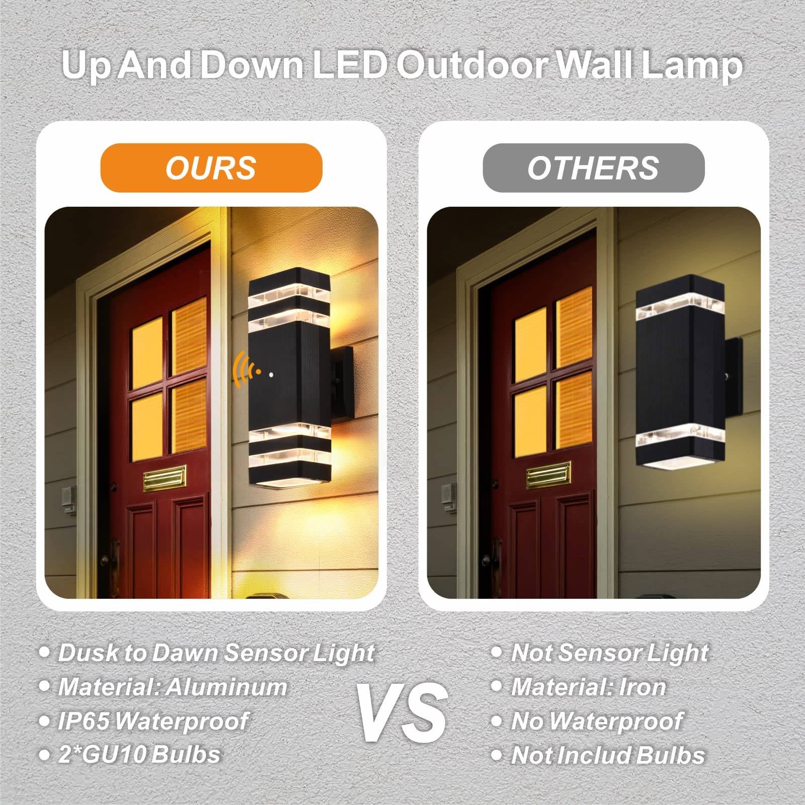 OD-003 Dusk-to-Dawn Sensor Up and Down Wall Light