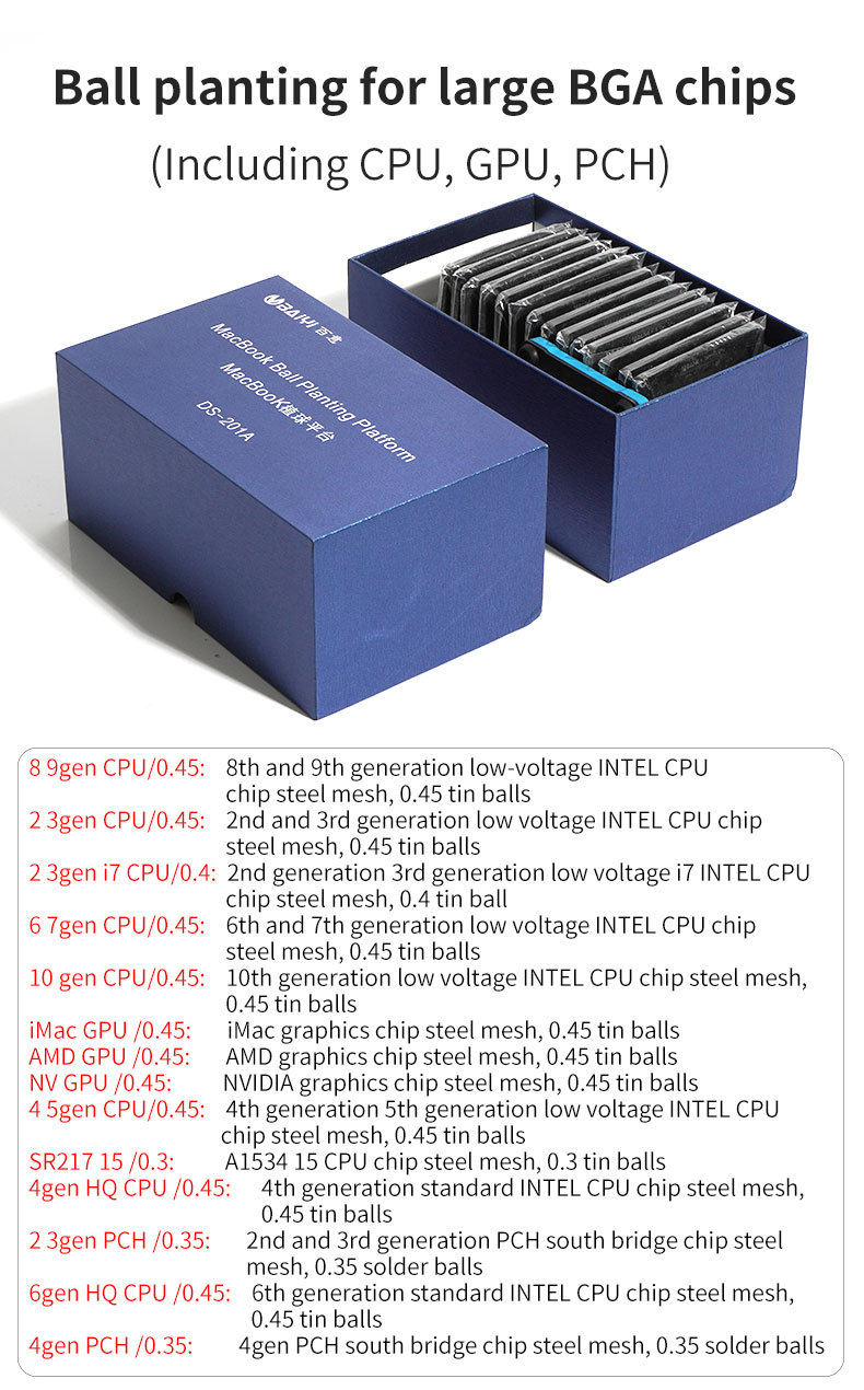 DS-201A Macbook Ball Planting Platform for CPU GPU PCH BGA Chips