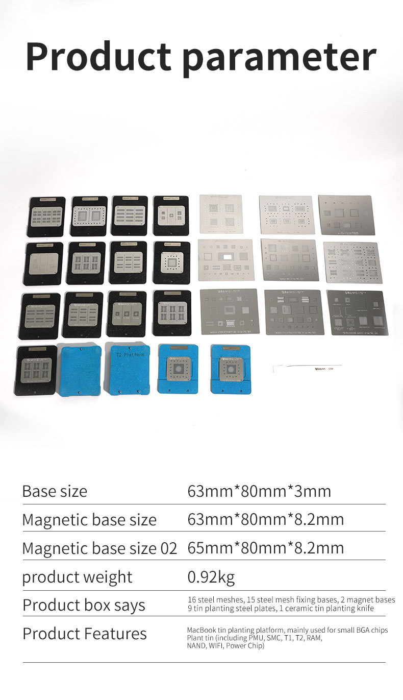 DS-201B Macbook Ball Planting Platform for PMU SMC T1 T2 RAM NAND WIFI Power BGA Chips