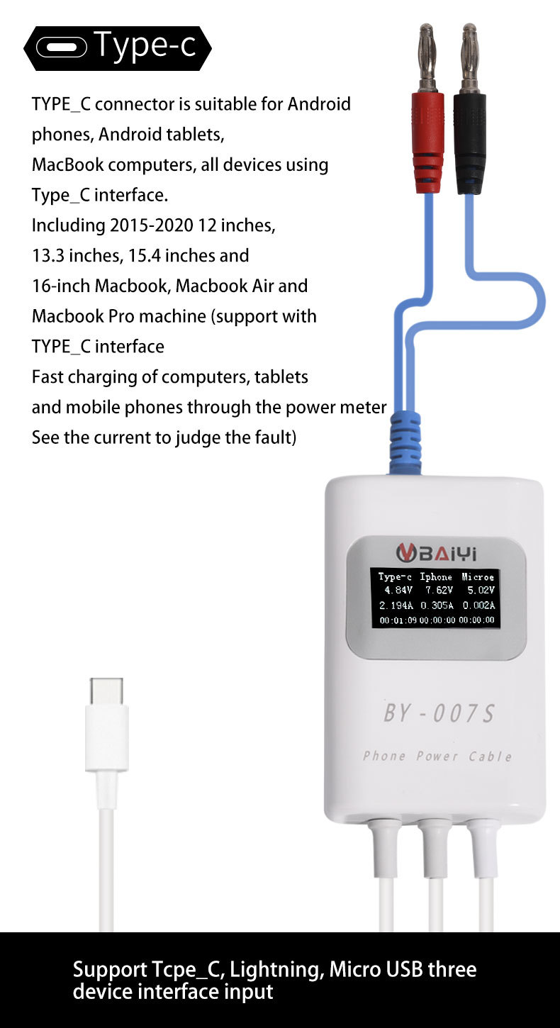 BY-007S Mult-Function Smart Mobile Phone Charging Detection Line