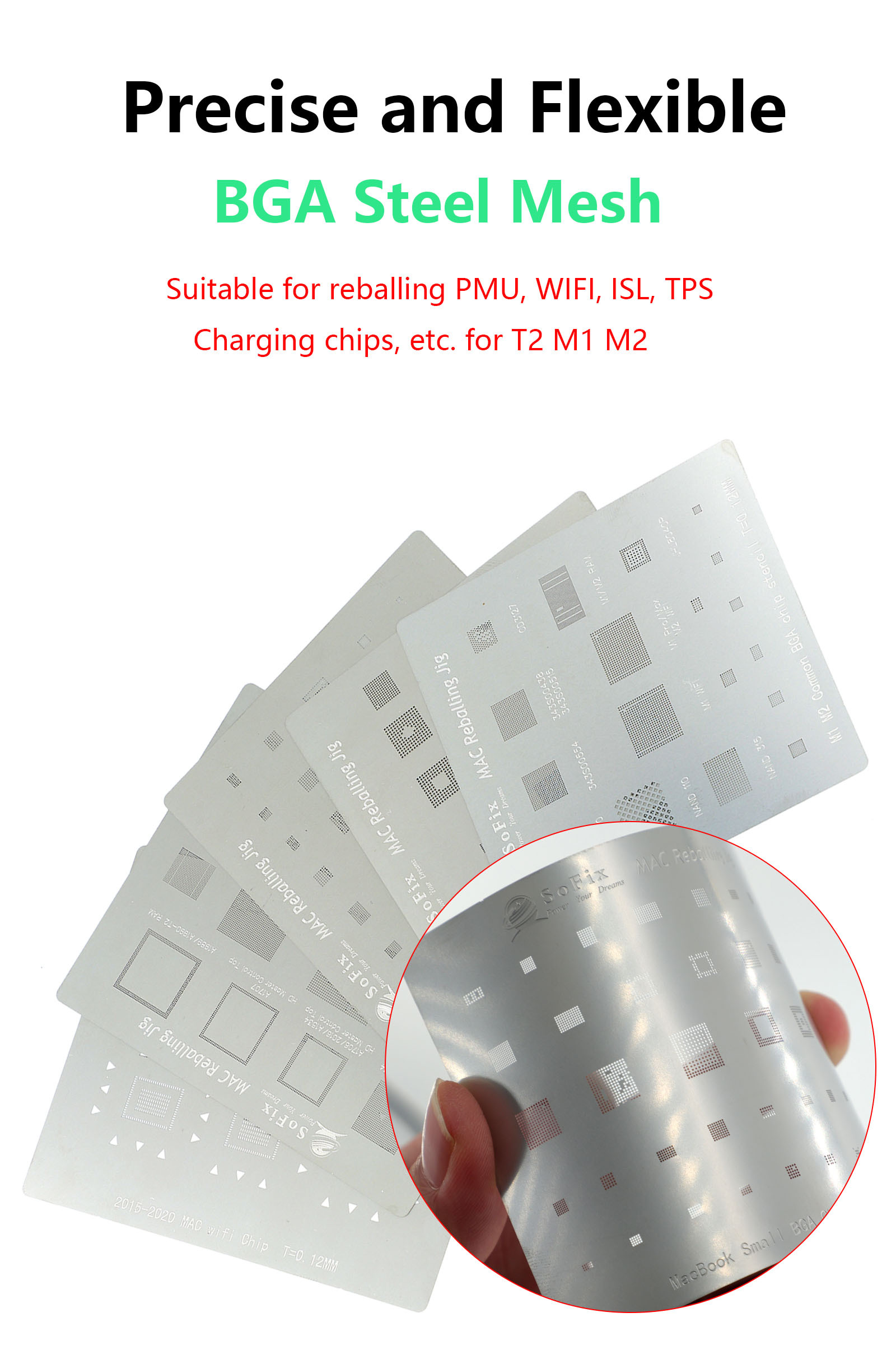 BGA Reballing Magnetic Stencil | RAM | NAND | T2 | Upgrade Kit, S-F302