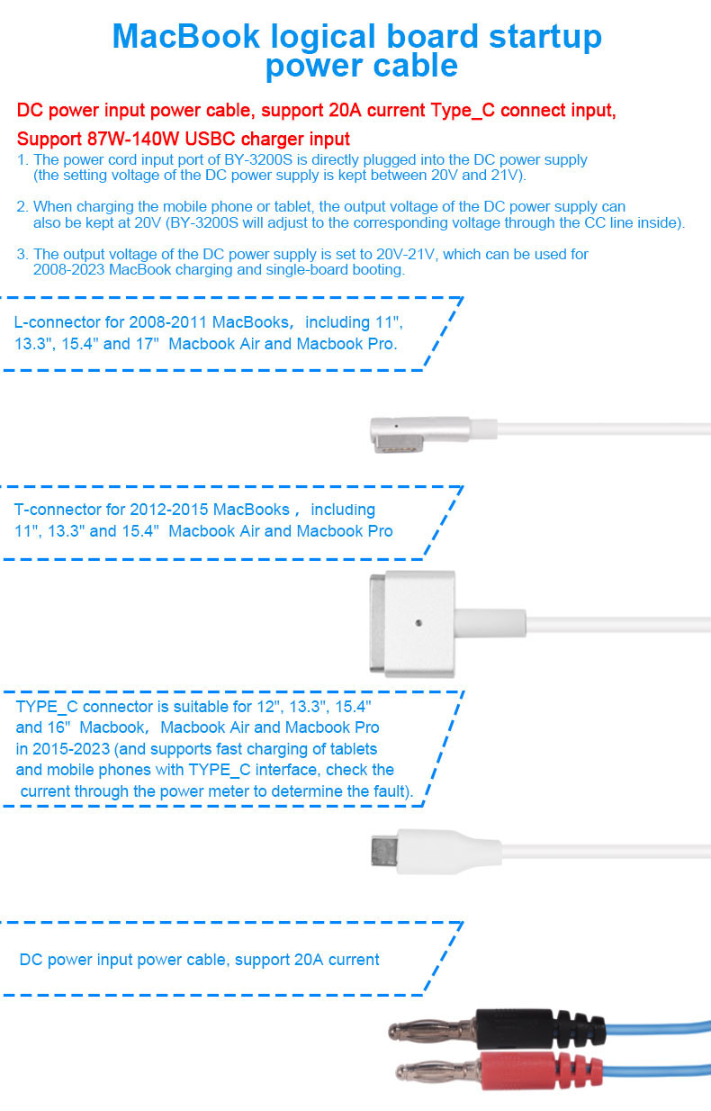 Power Cable Mac Computer BY-3200S Mac Power Cable,MacBook logic board boot power cord