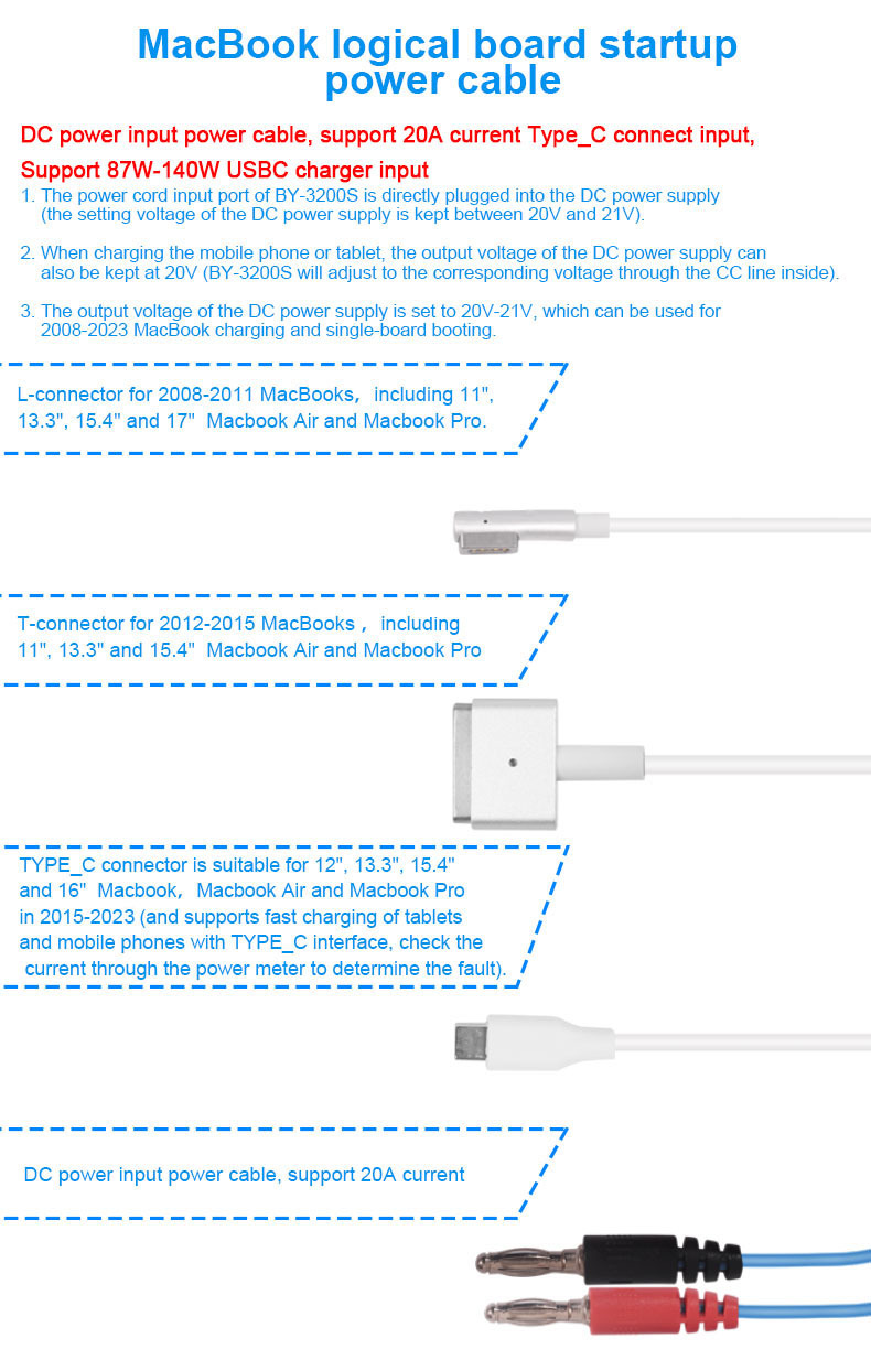 BY-3200S Mac Power Cable,MacBook logic board boot power cord