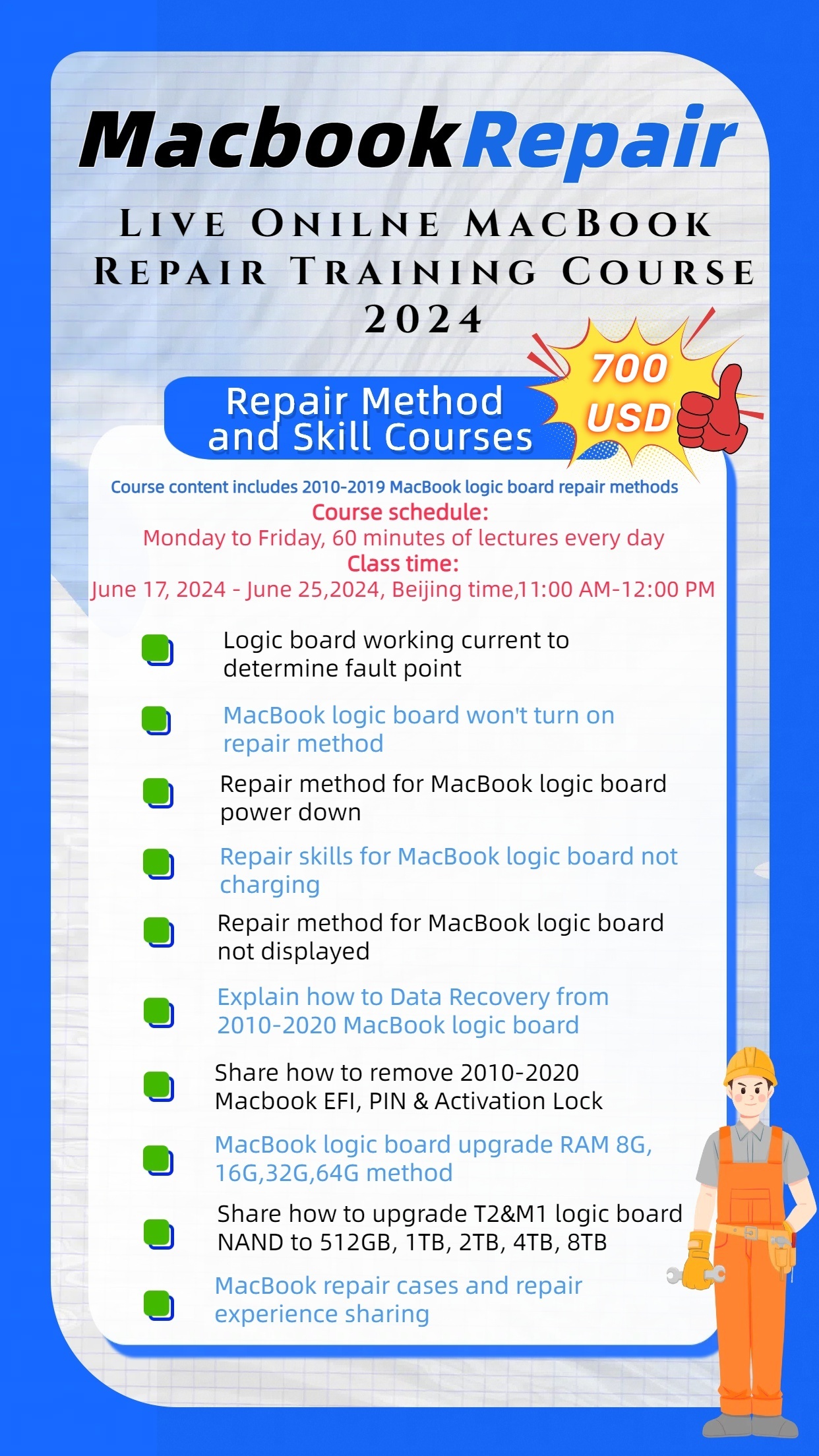 MacBook logic board Chip Level Live Online Repair Training