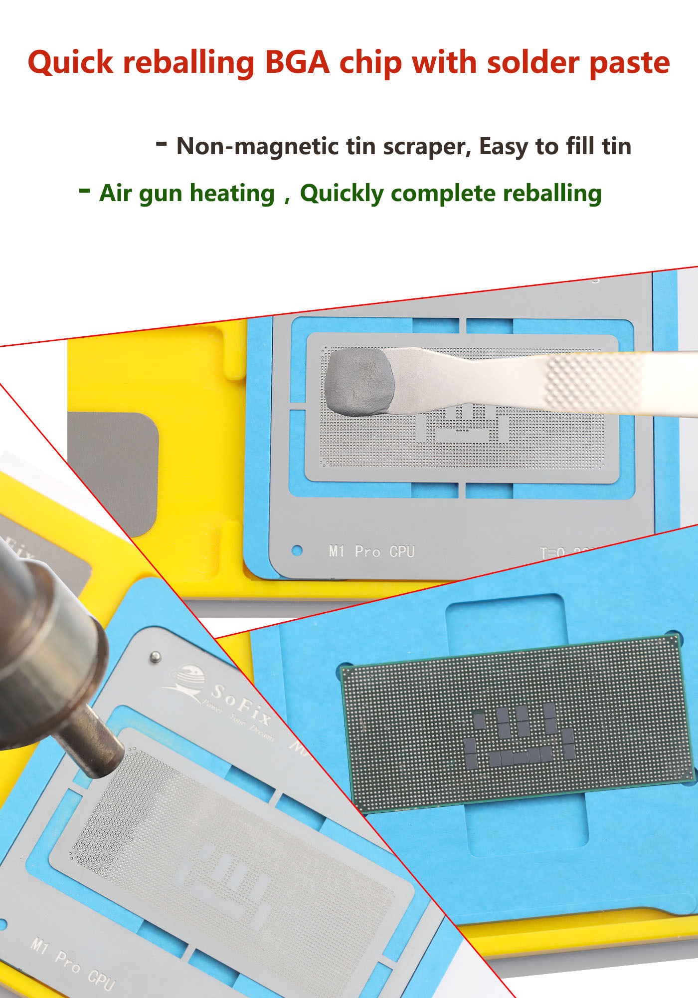 BGA Reballing Magnetic Stencil | CPU | GPU | PCH | Upgrade Kit, S-F304