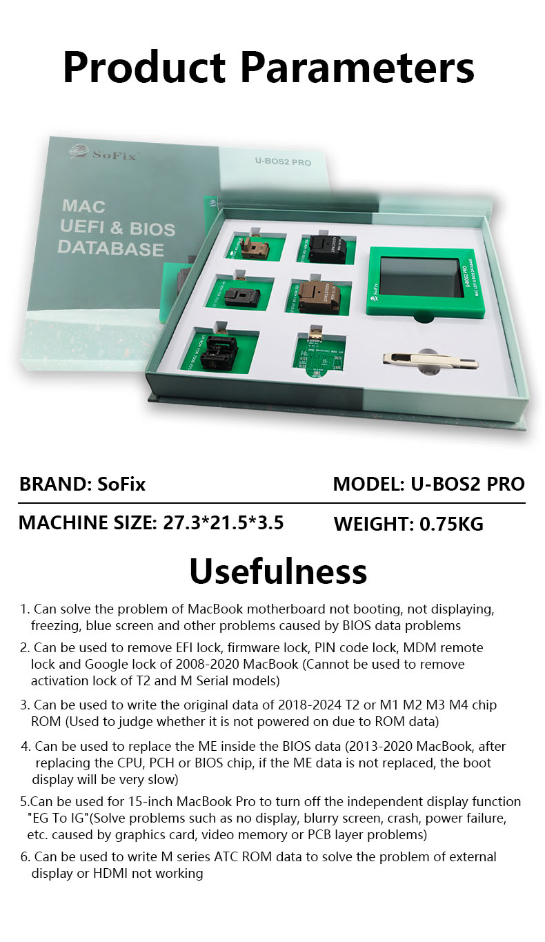 U-BOS2 PRO Mac UEFI and BIOS DATABASE Programmer